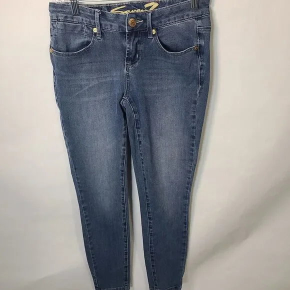 SEVEN 7 Women's High Rise Skinny Cotton Blend Denim Blue Jeans-Size 4 - Picture 1 of 10